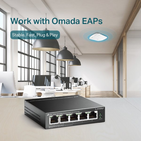 Switch 5 ports 10/100 Mbps avec 4 ports PoE – TP-LINK TL-SF1005LP