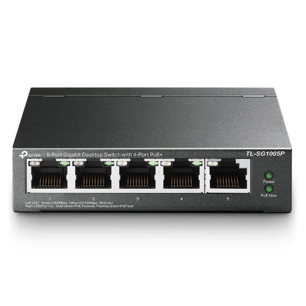 Switch 5 ports Gigabit 10/100/1000 Mbps dont 4 PoE (Budget 56 W) – TP-LINK TL-SG1005P