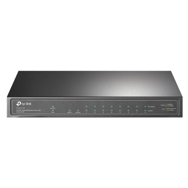 Switch 8 ports / Switch 9 ports 10/100/1000 Mbps dont 8 PoE+ (Budget 63 W) + 1 logement – TP-LINK TL-SG1210P