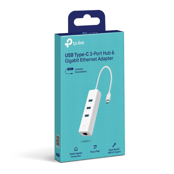 Adaptateur réseau USB 3.0 Gigabit Ethernet + Hub USB Type-C à 3 ports – TP-LINK UE330C