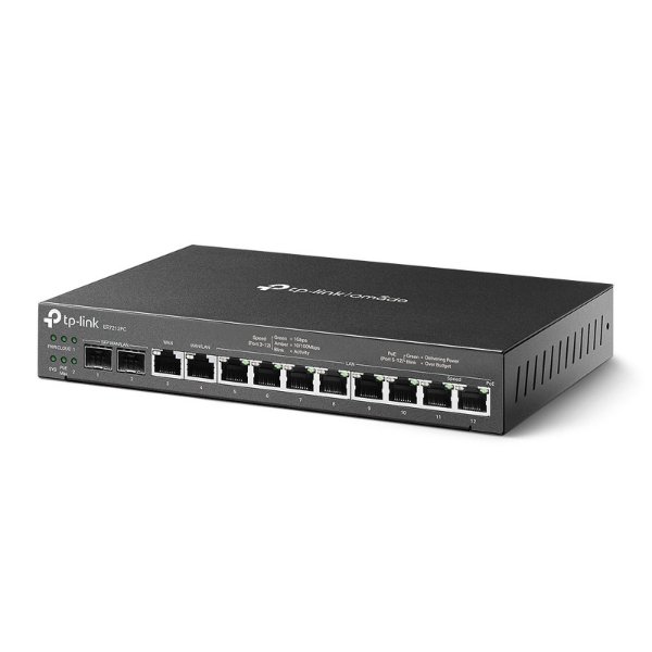 Routeur VPN Omada avec 2 LAN/WAN SFP 1 Gbps + 1 LAN/WAN 10/100/1000 Mbps + 1 WAN – TP-LINK ER7212PC