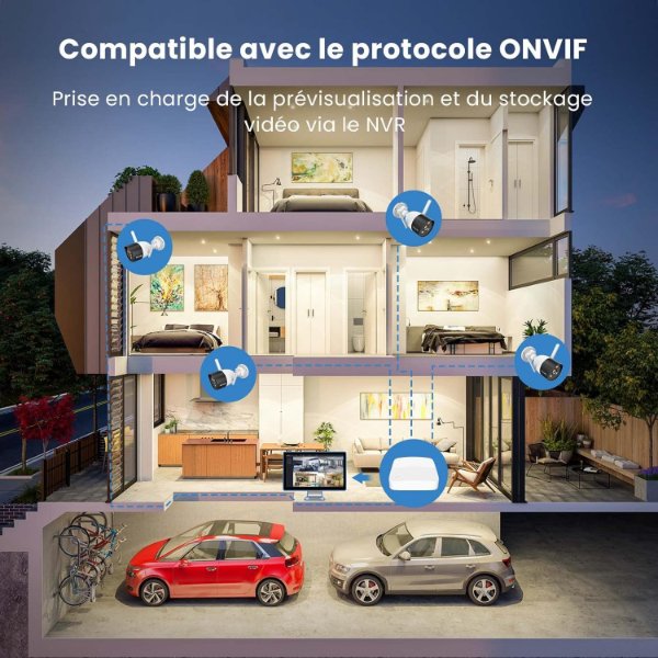Caméra IP Wi-Fi extérieur 2K 3MP avec Vision Nocturne en Couleur, Étanche IP66, Audio – Tenda CT6 (3MP)