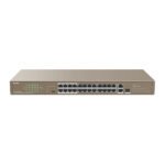 Switch 24 ports 10/100 Mbps PoE+ – 2 ports 10/100/1000 Mbps – 1 SFP | rackable, manageable – Tenda TEF1126P-24-250W