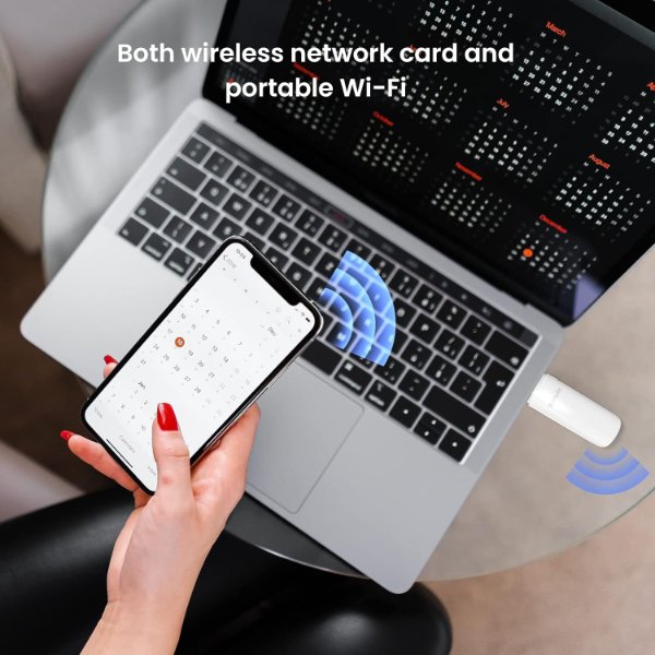 Clé WiFi double bande AX1800 (2.4GHz:574Mbps,5GHz:1201Mbps) – Tenda U18