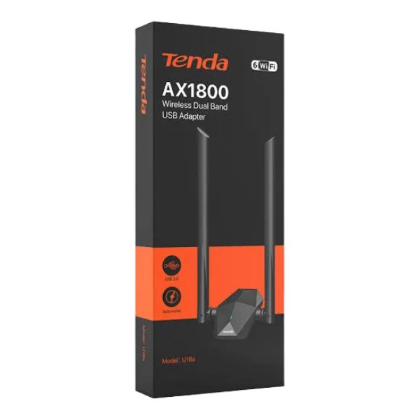 Clé WiFi double bande AX1800 (2.4GHz:574Mbps,5GHz:1201Mbps) – Tenda U18A