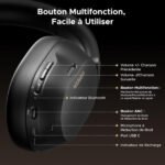 Casque sans fil – Bluetooth 5.4 – Réduction de bruit adaptative – Commandes/Micro – UGREEN HiTune MAX 5C