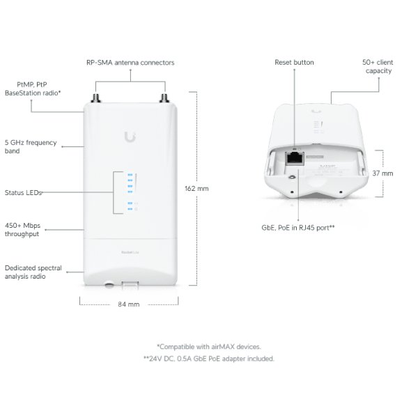 Station de base Ubiquiti R5AC-LITE rocket ac airMAX ac – Ubiquiti Rocket R5AC-Lite