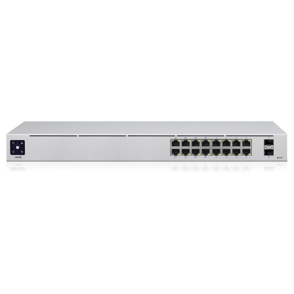Switch 16 ports Gigabit 10/100/1000 Mbps Dont 8 ports PoE+ (+ 2 ports SFP dédiés) | – Ubiquiti UniFi USW-16-POE