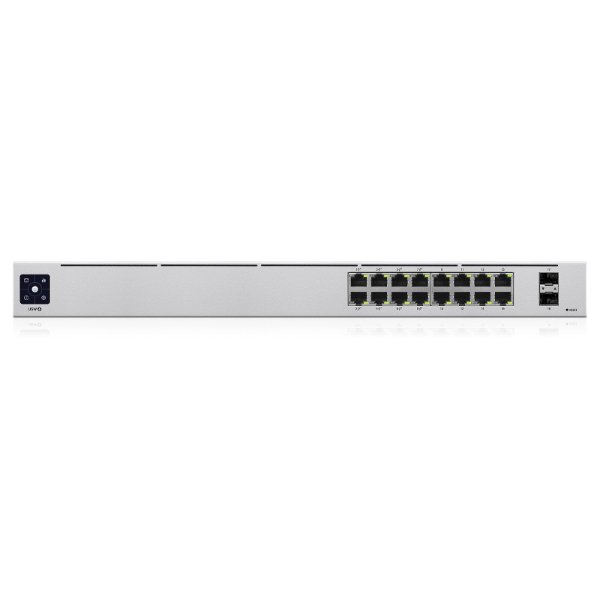 Switch 16 ports Gigabit 10/100/1000 Mbps Dont 8 ports PoE+ (+ 2 ports SFP dédiés) | – Ubiquiti UniFi USW-16-POE