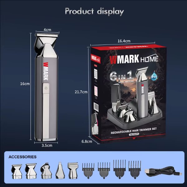 Ensemble Tondeuse sans fil rechargeable 6 en 1 – WMARK NG-HT001