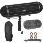 Kit Micro anti-vent professionnel canon modulaire à condensateur avec Filtre micro perche – BOYA BY-WS1000