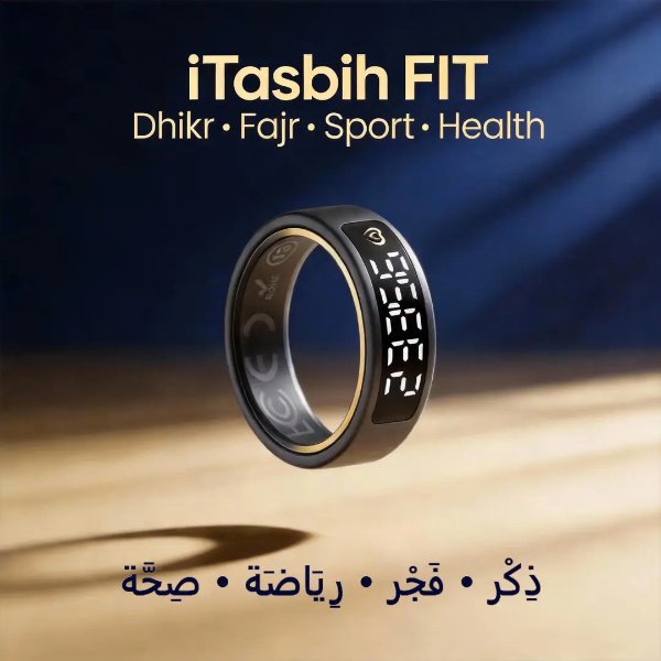 Chapelet electronique / Zikr Ring / Bague connectée amélioré avec suivi de la santé et de – Weslamic iTasbih FIT