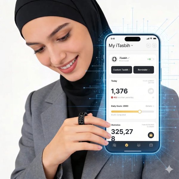 Chapelet electronique / Zikr Ring / Bague connectée amélioré avec suivi de la santé et de – Weslamic iTasbih FIT