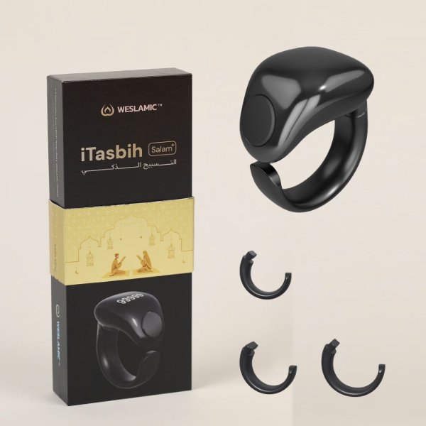 Chapelet electronique / Zikr Ring / Bague connectée amélioré (tailles d’anneau – Weslamic iTasbih Salam+
