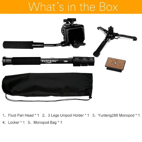 Monopode caméra professionnel avec tête panoramique – YUNTENG VCT-288