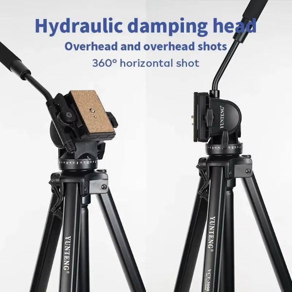 Trépied caméra professionnel portatif 3 mètres hydraulique tête panoramique support – YUNTENG VCT-3000
