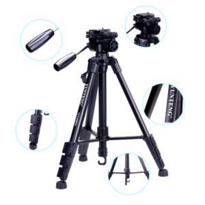 Trépied caméra professionnel en aluminium avec tête fluide et inclinable – YUNTENG VCT-690