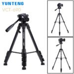 Trépied caméra professionnel en aluminium avec tête fluide et inclinable – YUNTENG VCT-690