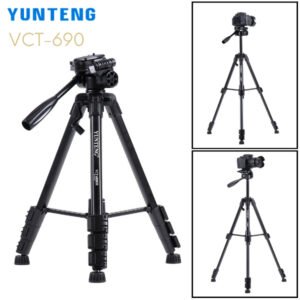 Trépied caméra professionnel en aluminium avec tête fluide et inclinable – YUNTENG VCT-690