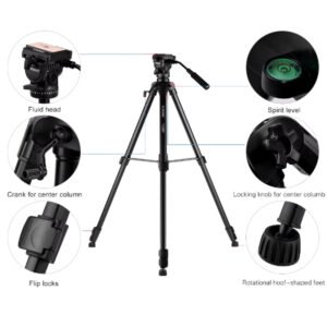 Trépied caméra professionnel en aluminium – YUNTENG VCT-999