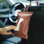 Porte Mouchoirs de voiture en cuir synthétique avec crochets – ZHUSE ZS-CA-009