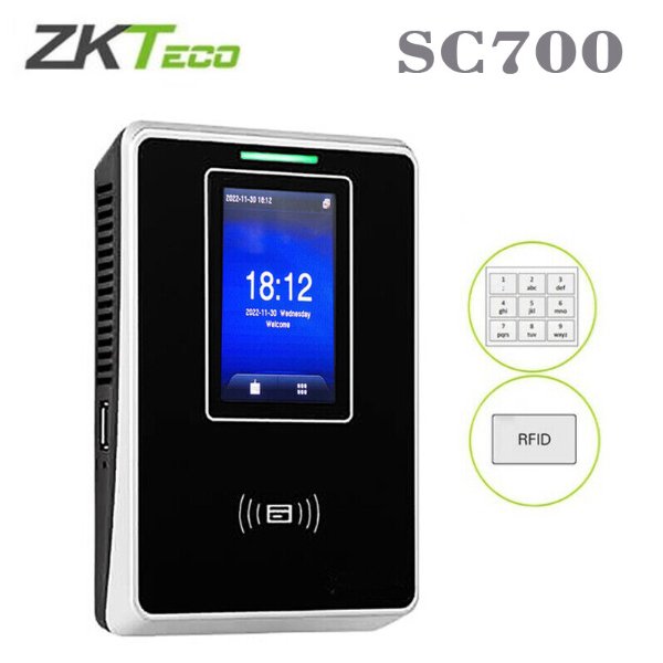 Système de pointage et de contrôle d’accès de proximité de 125 KHz incorporant un écran – ZKTeco SC700