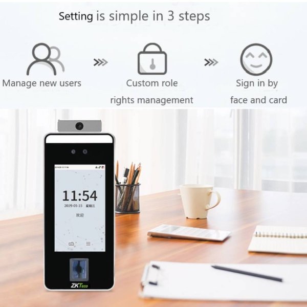 Système de pointage et de contrôle d’accès par empreinte digitale.et reconnaissance – ZKTeco XFace600