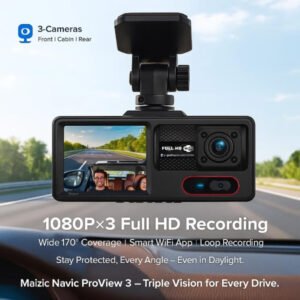 Caméra DVR de voiture HD 1080P à double canal avec Wi-Fi intégré, vue grand angle de 170 – DASHCAM A16WF
