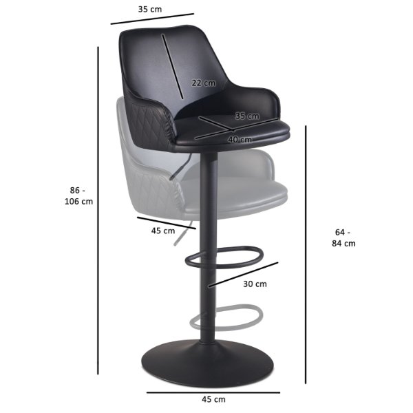 Chaise Tabouret Réglable Pivotante avec Repose-pieds – Chaise Tabouret CC-532
