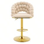 Chaise Tabouret réglable avec repose-pieds intégré Base dorée pivotante – Dossier Bubble – Chaise Tabouret CC-834