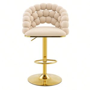 Chaise Tabouret réglable avec repose-pieds intégré Base dorée pivotante – Dossier Bubble – Chaise Tabouret CC-834