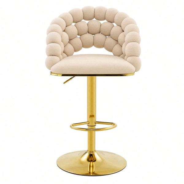 Chaise Tabouret réglable avec repose-pieds intégré Base dorée pivotante – Dossier Bubble – Chaise Tabouret CC-834