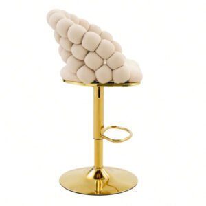 Chaise Tabouret réglable avec repose-pieds intégré Base dorée pivotante – Dossier Bubble – Chaise Tabouret CC-834