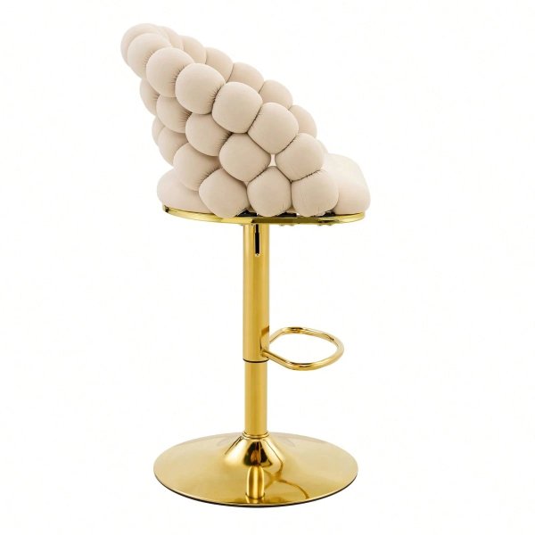 Chaise Tabouret réglable avec repose-pieds intégré Base dorée pivotante – Dossier Bubble – Chaise Tabouret CC-834