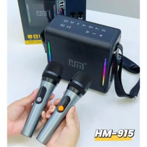 Enceinte / Mini Baffle Bluetooth Karaoké Avec Microphones – Speaker HM-915