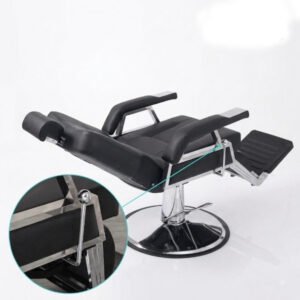 Chaise de barbier professionnelle avec Réglage hydraulique et Repose-pieds intégré – Chaise Barbier HZ8706