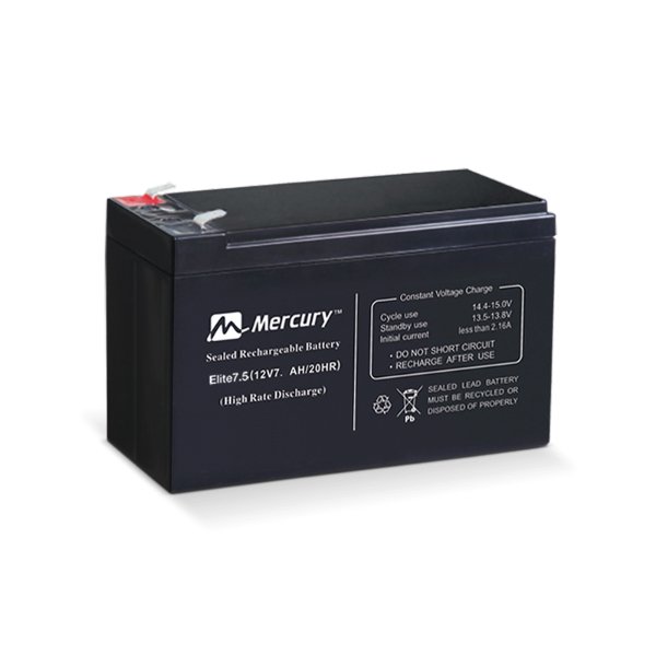 Batterie Onduleur Rechargeable 12V7.5AH/20HR) / MS7-12 (12V7AH/20HR) – Mercury Elite 7.5