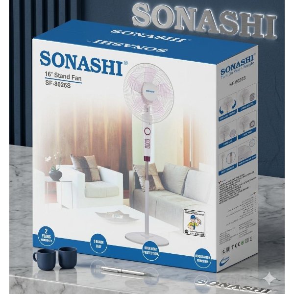 Ventilateur Sur Pied 16 Pouces Sans Télécommande – Sonashi SF-8026S