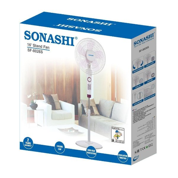 Ventilateur Sur Pied 16 Pouces Sans Télécommande – Sonashi SF-8026S