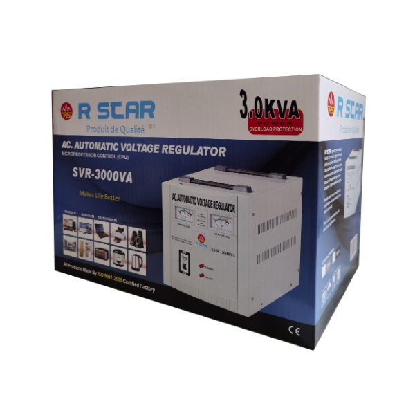 Régulateur de tension automatique 3000VA / 3KVA, Contrôle par microprocesseur – R SCAR SVR-3000VA