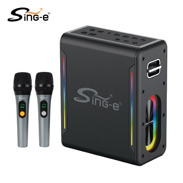 Enceinte / Mini Baffle Bluetooth Karaoké Avec Microphones – SING-E ZQS-V73