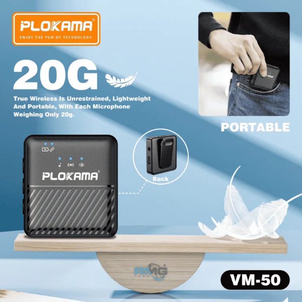 Micro cravate sans fil 2.4GHz1 micro 25m – Plokama Microphone VM-50