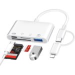 Lecteur carte 4 en 1 pour clé USB externe/carte TF/carte SD/clavier et souris/appareil – 4-iN-2 Adapter GL-312