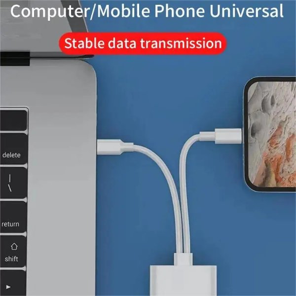 Lecteur carte mémoire Type-C + Lightning OTG 2 en 1 vers adaptateur de cartes mémoire – Type-C to USB Camera Adapter GL-308