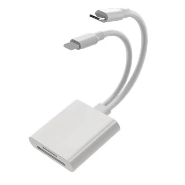 Lecteur carte mémoire Type-C + Lightning OTG 2 en 1 vers adaptateur de cartes mémoire – Type-C to USB Camera Adapter GL-308
