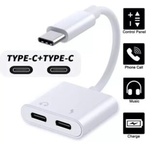 Adaptateur Type-C vers Type-C 2 en 1, charge rapide et audio – 2 in 1 Type-C Headphone Audio&Charge Adapter Digital Decoding JBC038