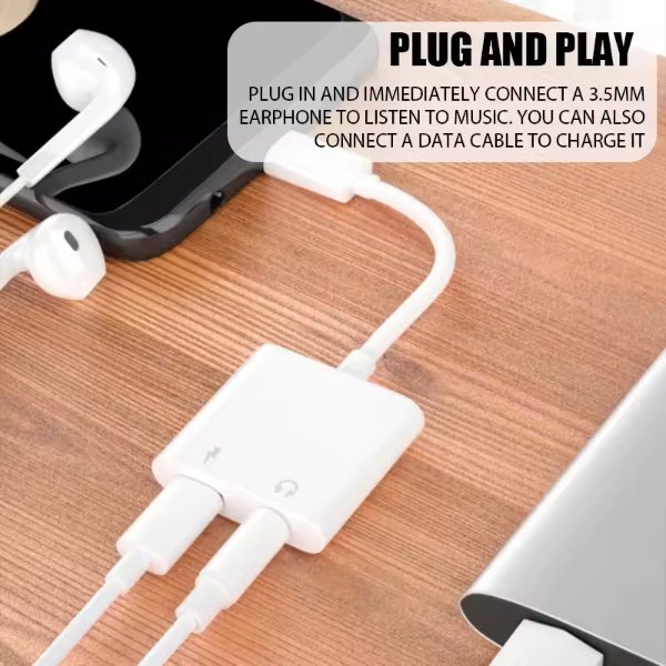 Adaptateur Type-C vers prise casque 3,5 mm 2 en 1, chargeur rapide et répartiteur audio – Type-C to 3.5mm Headphone Jack Charge Adapter Digital Decoding JBC039