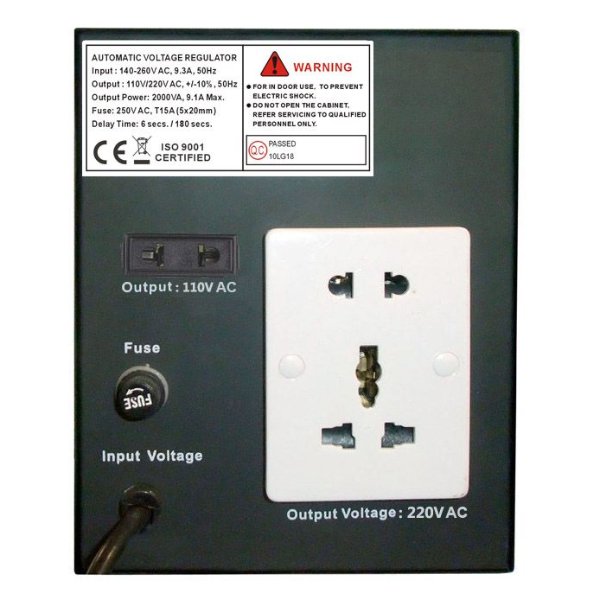 Régulateur de tension automatique Digital 2000VA / 2.0KVA, contrôle par microprocesseur – R SCAR MCD-2000VA