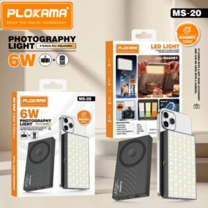 Lampe LED magnétique Rechargeable 6W Pour photo, vidéo et streaming – PLOKAMA MS-20