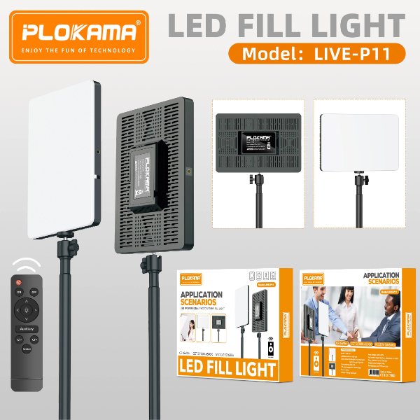 Éclairage vidéo LED professionnel pour la photographie – PLOKAMA LIVE-P11